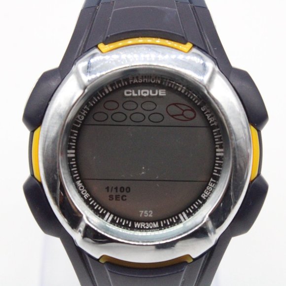 Vintage Clique Digital Watch Unisex Sports Running Navy Blue Rubber Band - Picture 3 of 8